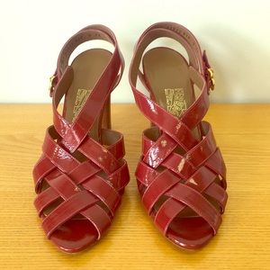 Ferragamo Leather Sandal Pumps